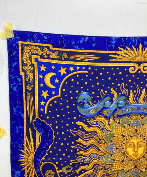 HERMES（エルメス）HERMES (エルメス) CARPE DIEM/カレ90 ブルーの古着・服飾アイテム