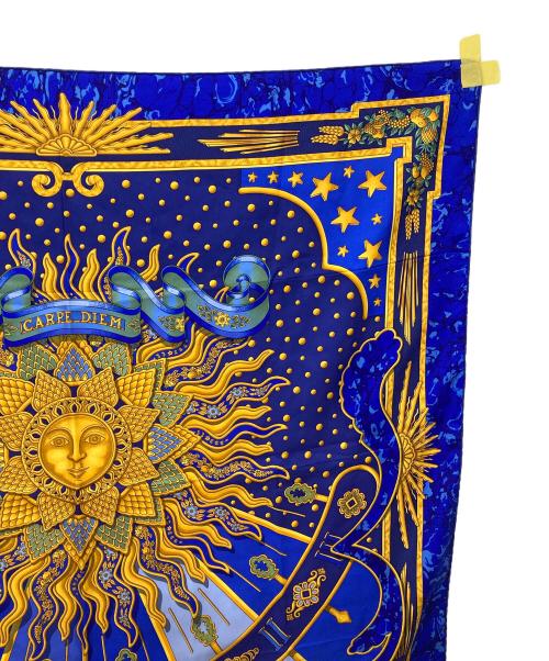 HERMES（エルメス）HERMES (エルメス) CARPE DIEM/カレ90 ブルーの古着・服飾アイテム