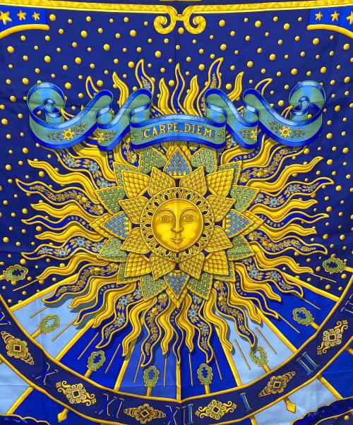 HERMES（エルメス）HERMES (エルメス) CARPE DIEM/カレ90 ブルーの古着・服飾アイテム