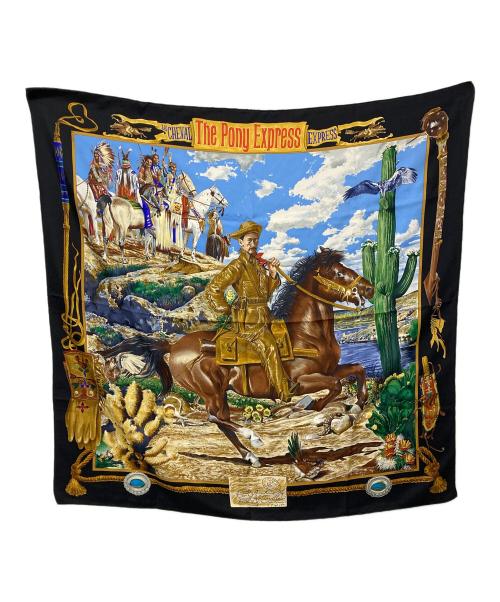 HERMES（エルメス）HERMES (エルメス) The Pony Express/カレ90 ブラックの古着・服飾アイテム