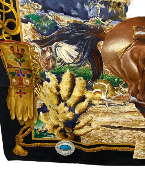 HERMES（エルメス）HERMES (エルメス) The Pony Express/カレ90 ブラックの古着・服飾アイテム