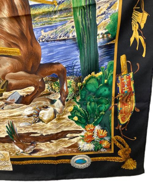 HERMES（エルメス）HERMES (エルメス) The Pony Express/カレ90 ブラックの古着・服飾アイテム