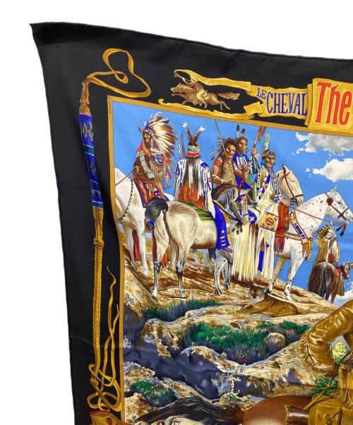 HERMES（エルメス）HERMES (エルメス) The Pony Express/カレ90 ブラックの古着・服飾アイテム