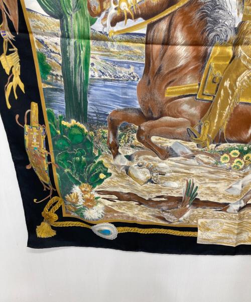 HERMES（エルメス）HERMES (エルメス) The Pony Express/カレ90 ブラックの古着・服飾アイテム