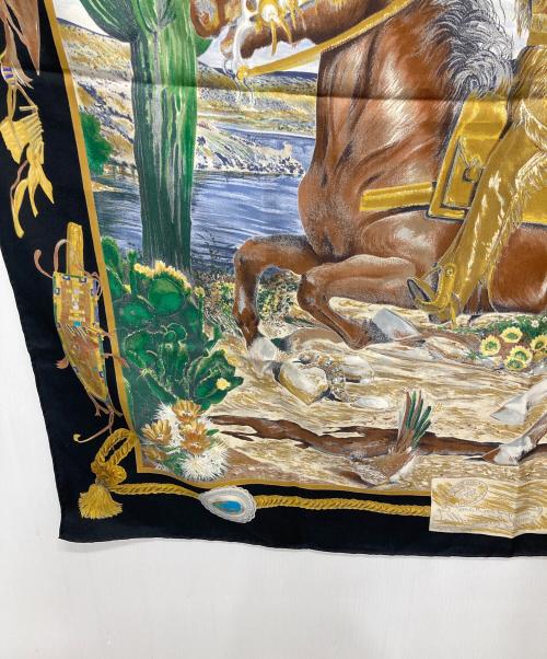 HERMES（エルメス）HERMES (エルメス) The Pony Express/カレ90 ブラックの古着・服飾アイテム