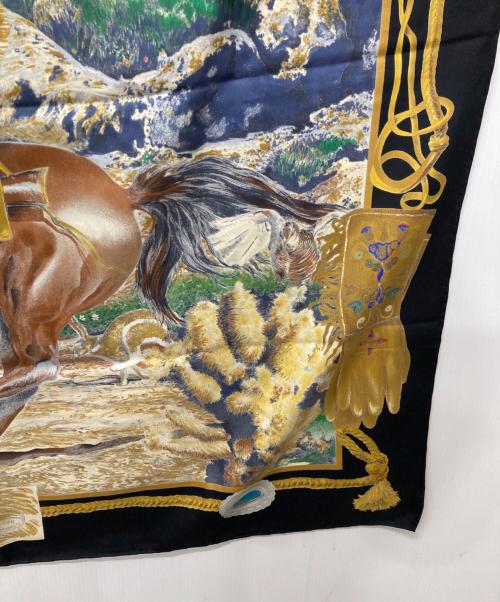 HERMES（エルメス）HERMES (エルメス) The Pony Express/カレ90 ブラックの古着・服飾アイテム