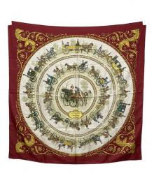 HERMES（エルメス）の古着「LA PROMENADE DE LONGCHAMPS/カレ90」｜レッド