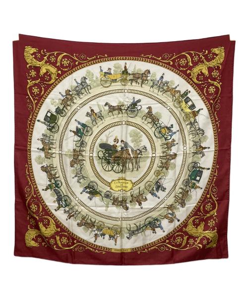 HERMES（エルメス）HERMES (エルメス) LA PROMENADE DE LONGCHAMPS/カレ90 レッドの古着・服飾アイテム