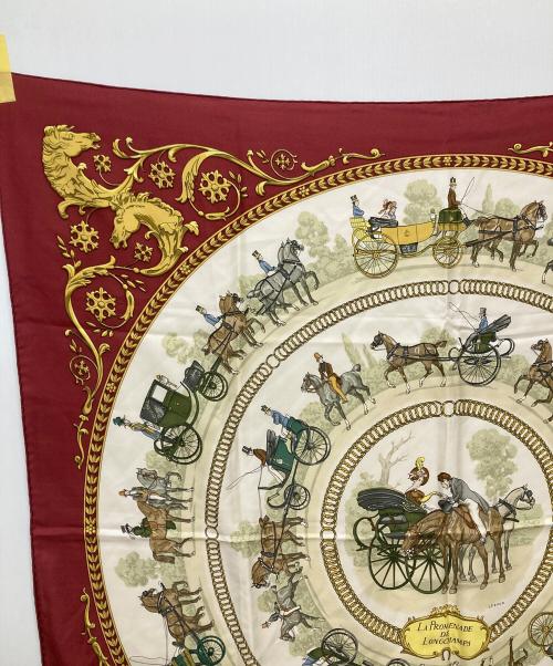 HERMES（エルメス）HERMES (エルメス) LA PROMENADE DE LONGCHAMPS/カレ90 レッドの古着・服飾アイテム