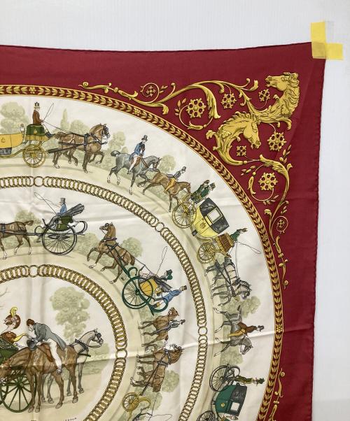 HERMES（エルメス）HERMES (エルメス) LA PROMENADE DE LONGCHAMPS/カレ90 レッドの古着・服飾アイテム