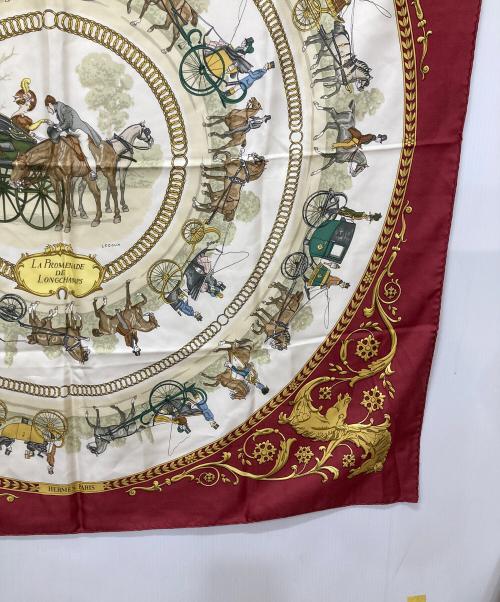 HERMES（エルメス）HERMES (エルメス) LA PROMENADE DE LONGCHAMPS/カレ90 レッドの古着・服飾アイテム