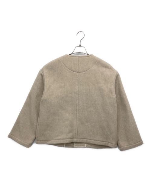 DANTON（ダントン）DANTON (ダントン) ウール ライト パイル カラーレス ジャケット ローベージュ サイズ:M(38)の古着・服飾アイテム