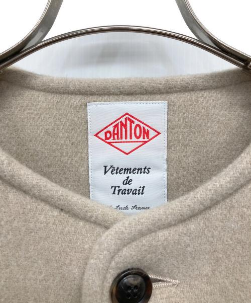 DANTON（ダントン）DANTON (ダントン) ウール ライト パイル カラーレス ジャケット ローベージュ サイズ:M(38)の古着・服飾アイテム