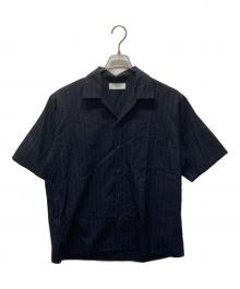 MARKA（マーカ）の古着「TUMBLED WOOL TROPICAL OPEN COLLAR SHIRT S/S/オープンカラーシャツ」｜ネイビー