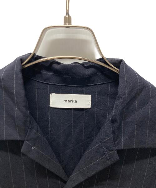 MARKA（マーカ）MARKA (マーカ) TUMBLED WOOL TROPICAL OPEN COLLAR SHIRT S/S/オープンカラーシャツ ネイビー サイズ:1の古着・服飾アイテム