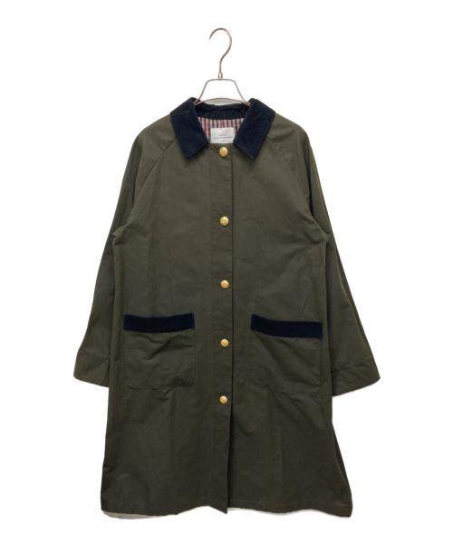 SHIPS any（シップスエニィ）SHIPS any (シップスエニィ) ステンカラー Aライン ロング コート オリーブ サイズ:Fの古着・服飾アイテム