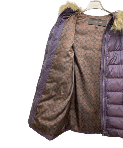 COACH（コーチ）COACH (コーチ) 裏地シグネチャーダウンコート パープル サイズ:Sの古着・服飾アイテム