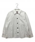 CABANキャバン）の古着「コットンジャカードオーバーサイズシャツ」｜ホワイト