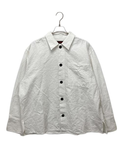 CABAN（キャバン）CABAN (キャバン) コットンジャカードオーバーサイズシャツ ホワイト サイズ:Lの古着・服飾アイテム