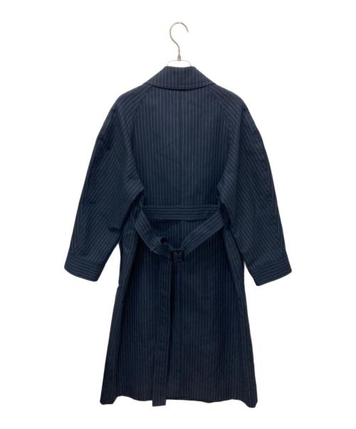 UNTITLED（アンタイトル）UNTITLED (アンタイトル) ピンストオフショルトレンチコート ネイビー サイズ:2の古着・服飾アイテム