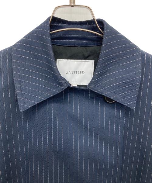 UNTITLED（アンタイトル）UNTITLED (アンタイトル) ピンストオフショルトレンチコート ネイビー サイズ:2の古着・服飾アイテム
