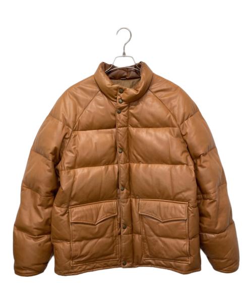 Wind Armor（ウィンドアーマー）Wind Armor (ウィンドアーマー) レザーダウンジャケット ブラウン サイズ:Lの古着・服飾アイテム