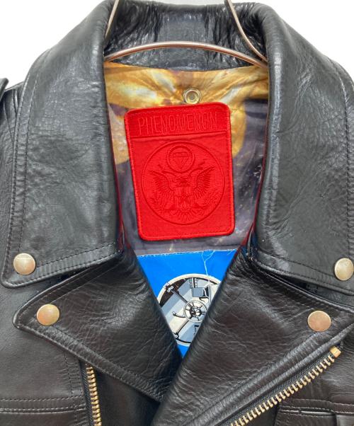PHENOMENON（フェノメノン）PHENOMENON (フェノメノン) レザーダブルライダースジャケット ブラック サイズ:Mの古着・服飾アイテム