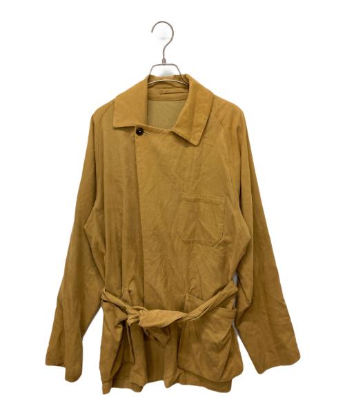 MAATEE&SONS（マーティーアンドサンズ）MAATEE&SONS (マーティーアンドサンズ) シルク混ボタンレスコーデュロイジャケット イエロー サイズ:3の古着・服飾アイテム