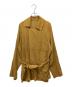 MAATEE&SONS（マーティーアンドサンズ）の古着「シルク混ボタンレスコーデュロイジャケット」｜イエロー