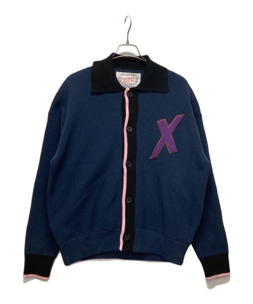 LOGAN（ローガン）LOGAN (ローガン) 別注ニットカーディガン ネイビー サイズ:FREEの古着・服飾アイテム