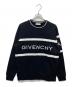GIVENCHY（ジバンシィ）の古着「Embroidered Striped Loopback/ロゴ刺繍スウェット」｜ブラック