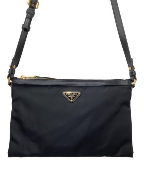 PRADA（プラダ）PRADA (プラダ) ナイロンショルダーバッグ ブラックの古着・服飾アイテム