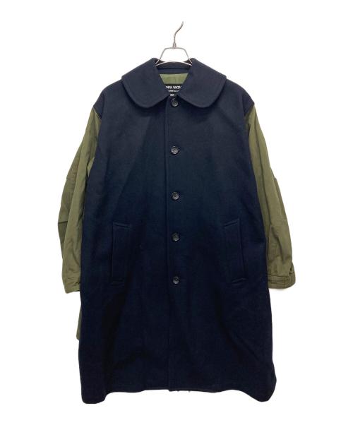 JUNYA WATANABE COMME des GARCONS（(ジュンヤワタナベ コムデギャルソン）JUNYA WATANABE COMME des GARCONS ((ジュンヤワタナベ コムデギャルソン) 異素材切替ウールコート ネイビー サイズ:XSの古着・服飾アイテム