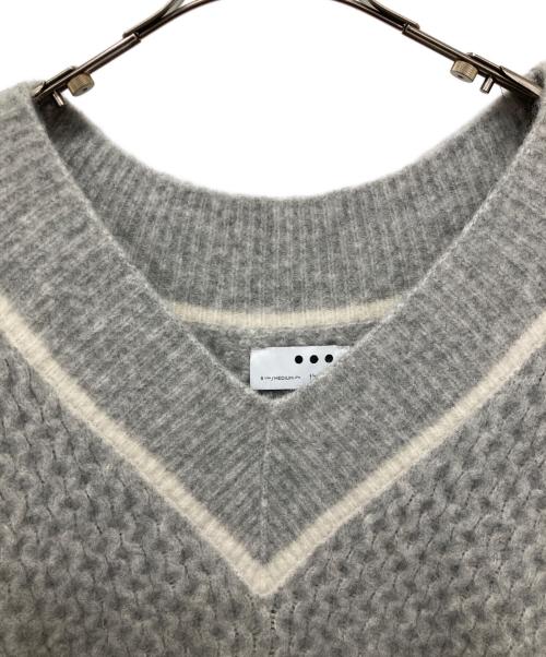 THREE DOTS（スリードッツ）THREE DOTS (スリードッツ) モヘア混Vネックニットベスト グレー サイズ:Ｍの古着・服飾アイテム