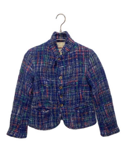 45R（フォーティファイブ・アール）45R (フォーティファイブ・アール) ニットツイードジャケット ブルー サイズ:SIZE 2の古着・服飾アイテム