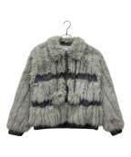 LAGUA GEMラグアジェム）の古着「POMPOM FAUXファージャケット」｜グレー