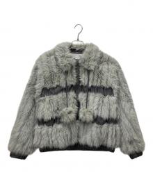 LAGUA GEM（ラグアジェム）の古着「POMPOM FAUXファージャケット」｜グレー