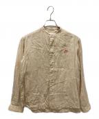 DANTONダントン）の古着「LINEN CLOTH BAND COLLAR L/S SHIRT/リネンバンドカラーシャツ」｜ベージュ