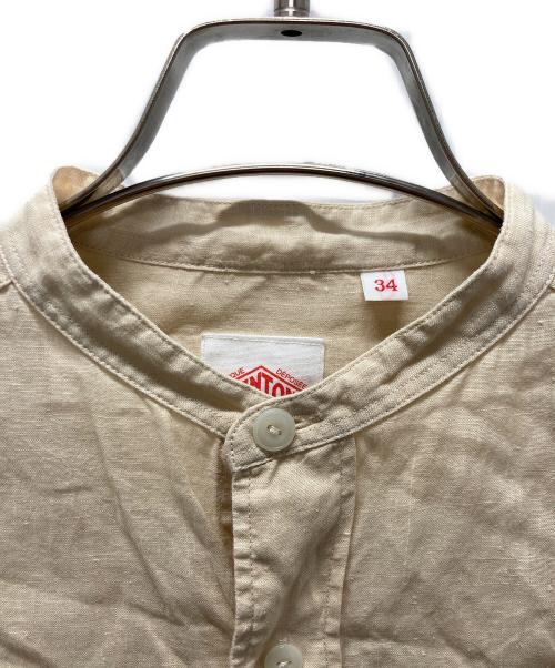 DANTON（ダントン）DANTON (ダントン) LINEN CLOTH BAND COLLAR L/S SHIRT/リネンバンドカラーシャツ ベージュ サイズ:34の古着・服飾アイテム