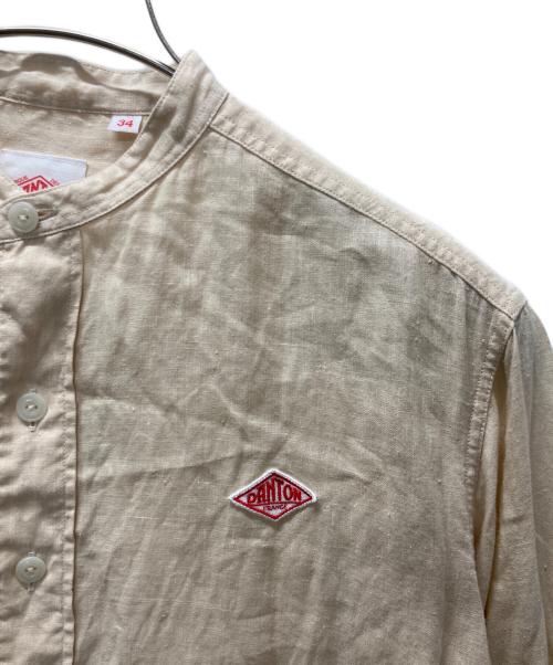 DANTON（ダントン）DANTON (ダントン) LINEN CLOTH BAND COLLAR L/S SHIRT/リネンバンドカラーシャツ ベージュ サイズ:34の古着・服飾アイテム