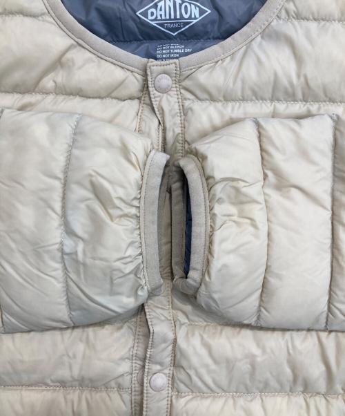 DANTON（ダントン）DANTON (ダントン) Crew Neck Inner Down Jacket/ライトダウンジャケット イエロー サイズ:36の古着・服飾アイテム