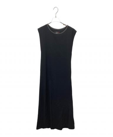 Y's ワイズ 美品 ウールギャバ 切替 ノースリーブワンピース 黒2 中古・古着通販】Y's (ワイズ) ウールギャバノースリーブワンピース