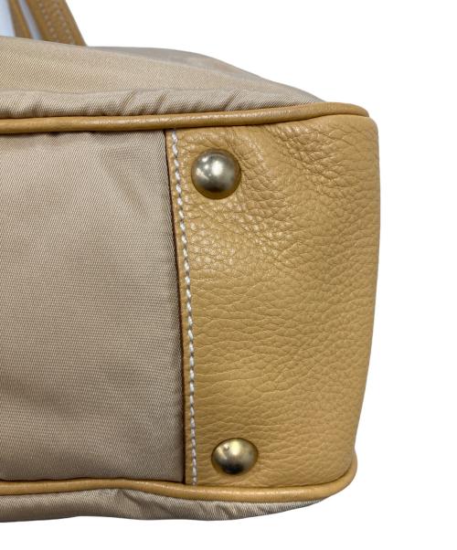 PRADA（プラダ）PRADA (プラダ) レザー切替トートバッグ ベージュの古着・服飾アイテム