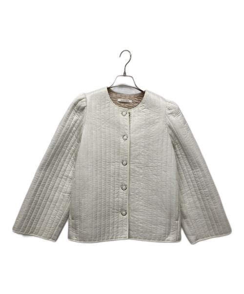 house of lotus（ハウスオブロータス）house of lotus (ハウスオブロータス) ストライプキルトノーカラージャケット ホワイト サイズ:Ⅿの古着・服飾アイテム