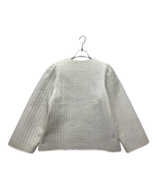 house of lotus（ハウスオブロータス）house of lotus (ハウスオブロータス) ストライプキルトノーカラージャケット ホワイト サイズ:Ⅿの古着・服飾アイテム