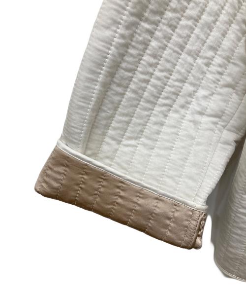 house of lotus（ハウスオブロータス）house of lotus (ハウスオブロータス) ストライプキルトノーカラージャケット ホワイト サイズ:Ⅿの古着・服飾アイテム