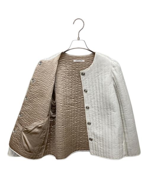 house of lotus（ハウスオブロータス）house of lotus (ハウスオブロータス) ストライプキルトノーカラージャケット ホワイト サイズ:Ⅿの古着・服飾アイテム