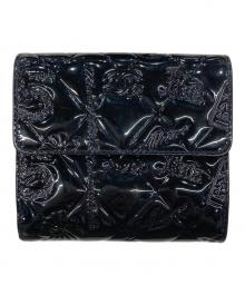 CHANEL（シャネル）の古着「アイコンラインエナメル3つ折り財布」｜ブラック