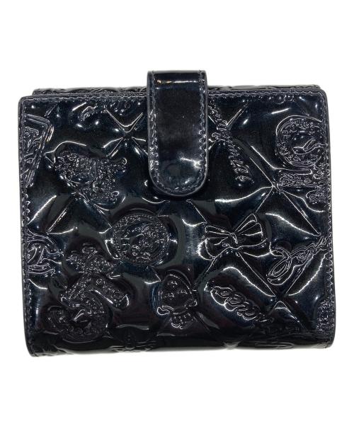 CHANEL（シャネル）CHANEL (シャネル) アイコンラインエナメル3つ折り財布 ブラックの古着・服飾アイテム