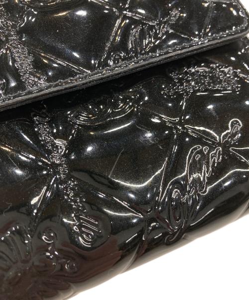 CHANEL（シャネル）CHANEL (シャネル) アイコンラインエナメル3つ折り財布 ブラックの古着・服飾アイテム